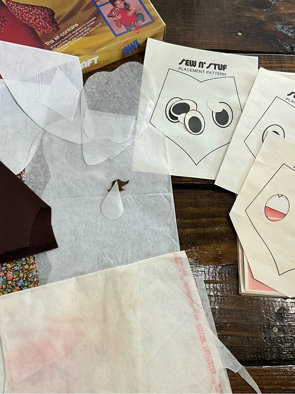 Vintage Sew-n-Stuf Owl Kit by Krizkraft Open Incomplete Read Description